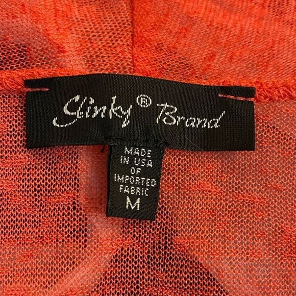 Slinky Brand salmon pink shawl collar open front fine knit cardigan sweater - Picture 2 of 5